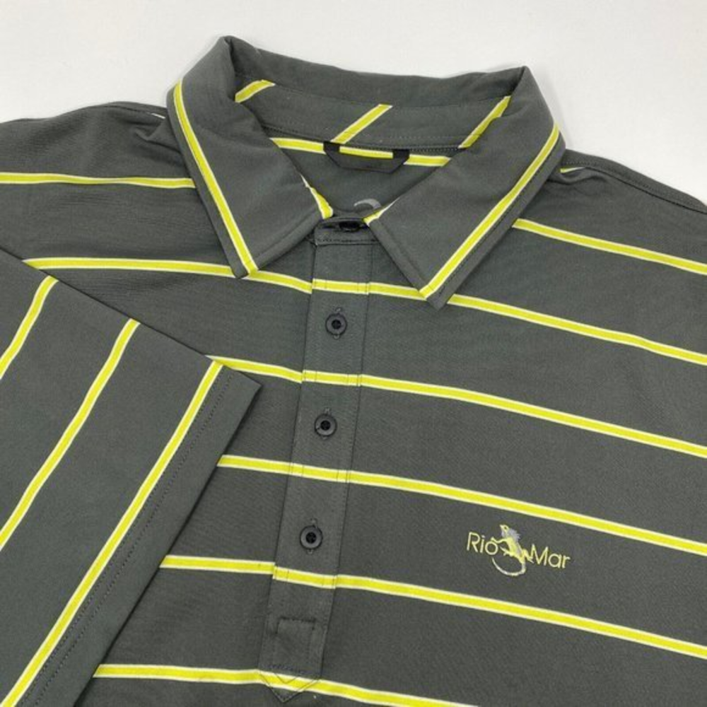 ZERO RESTRICTION Tour Series Rio Mar Golf‎ Polo Gray/Yellow Stripe XL